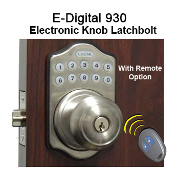 Lockey EZ-930 Electronic Optional Remote Door Knob Latchbolt Keypad Push-Button Combination Keyless Entry Door Lock